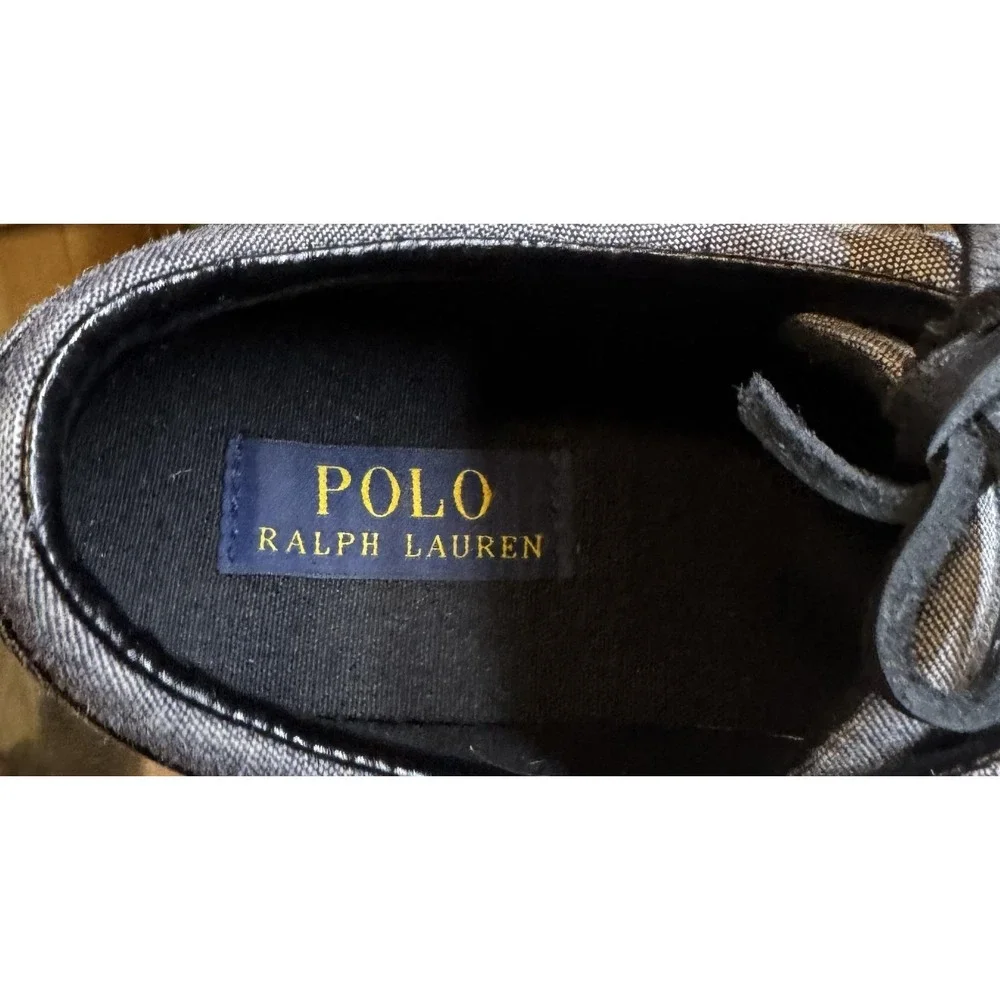 Polo Ralph Lauren Shoes Mens Size 9.5 Gray Chambray Faxon Low Casual Sneakers